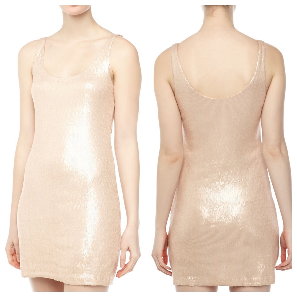 Tart Womens Sequined Tank Party Dress Rose Gold S
